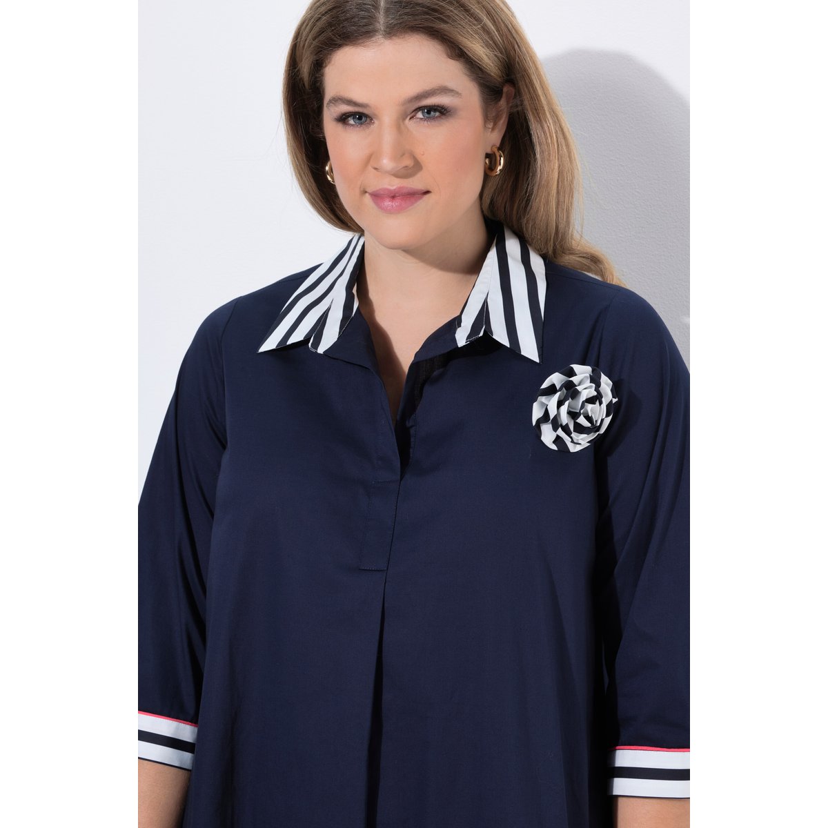 Robe en jersey avec rayures marine, ULLA POPKEN