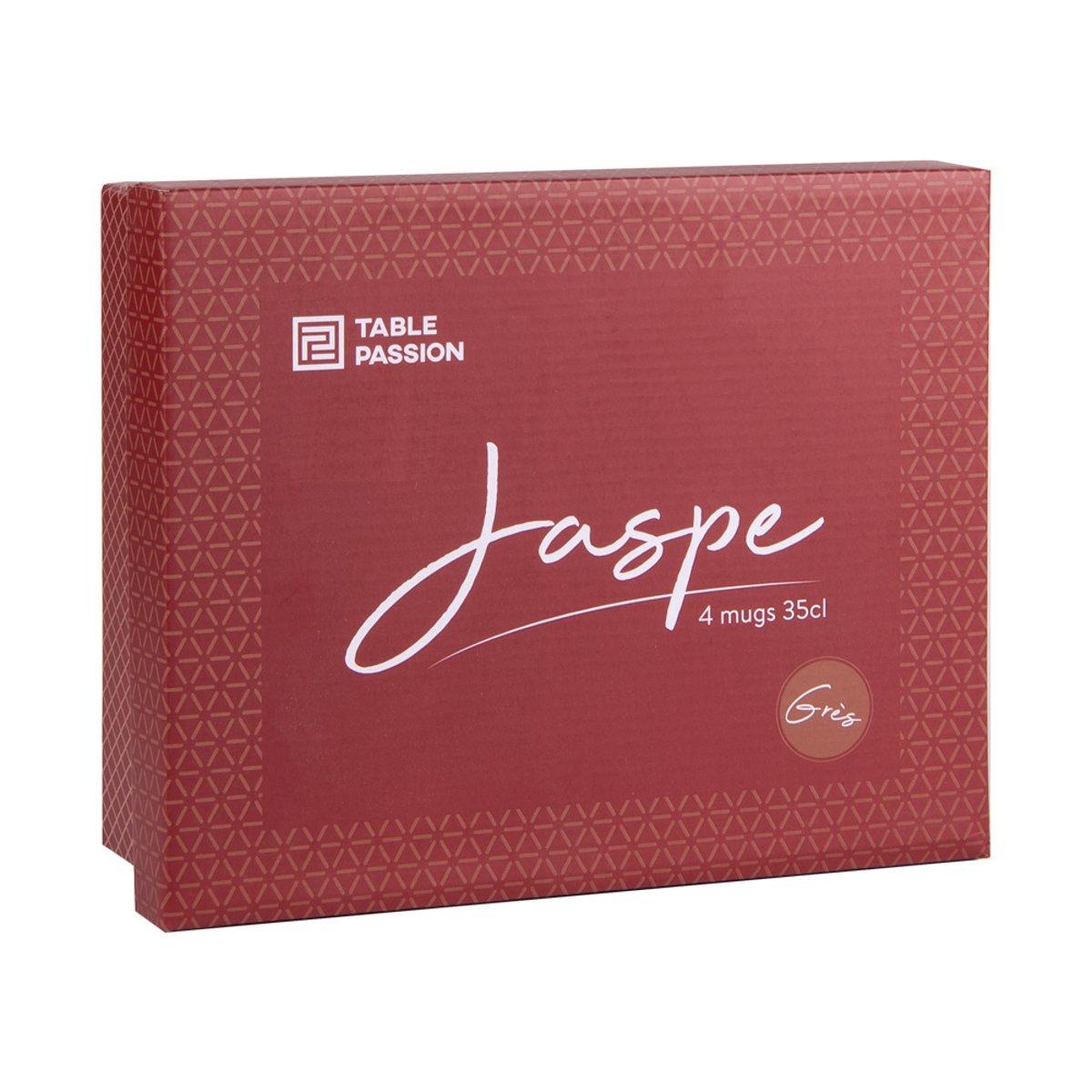 Coffret de 4 mugs Jaspe  s 35 cl rouge, TABLE PASSION
