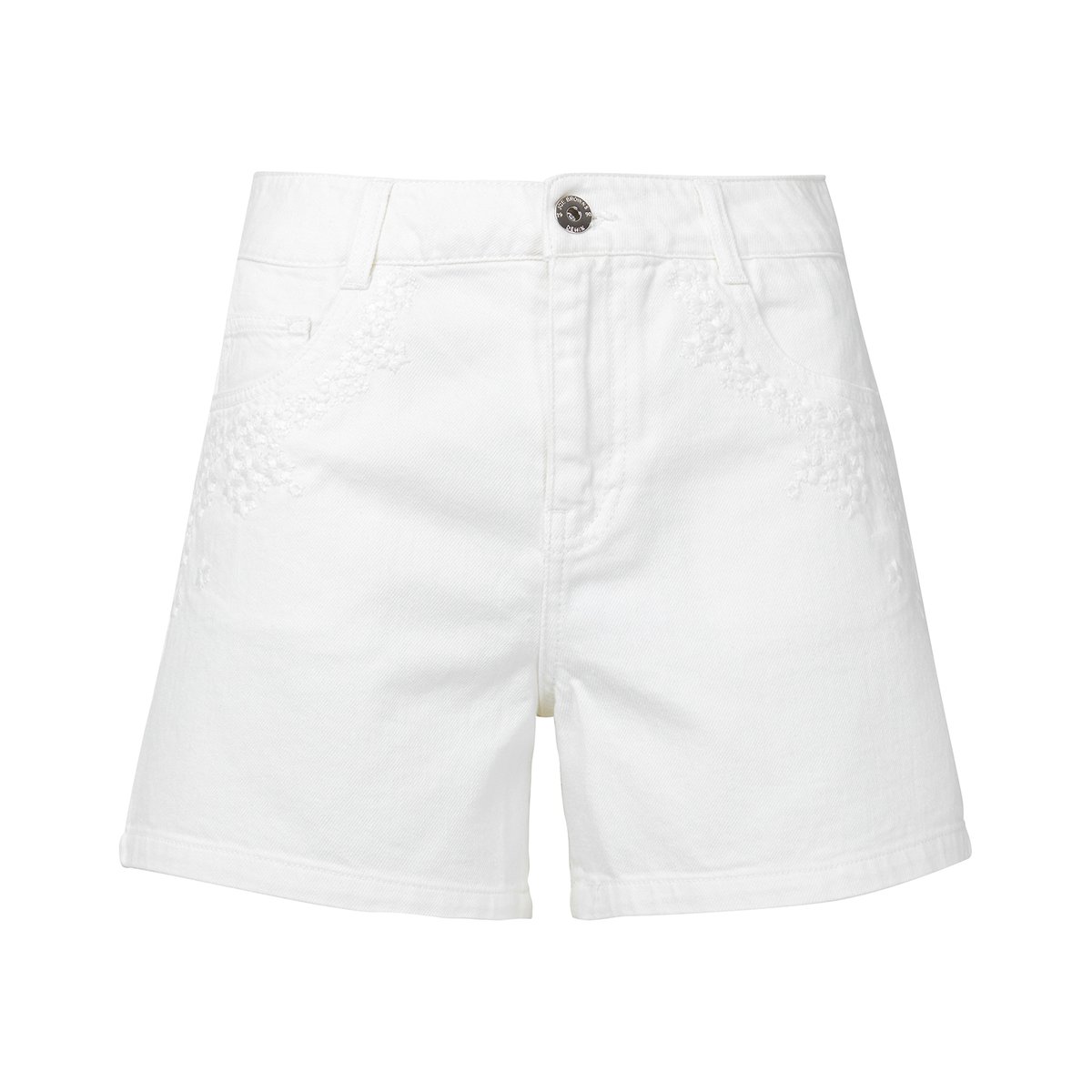 Short Denim Blanc Classique Poche Brodée blanc, JOE BROWNS
