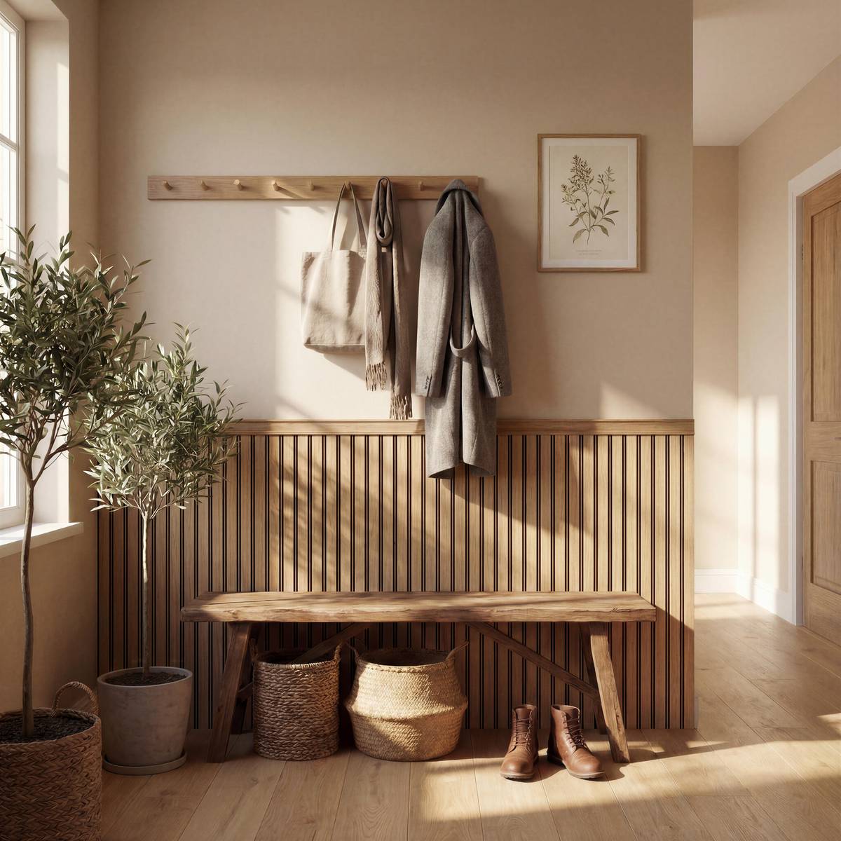 Lot de 4 panneaux de soubassement BENY beige, ATMOSPHERA