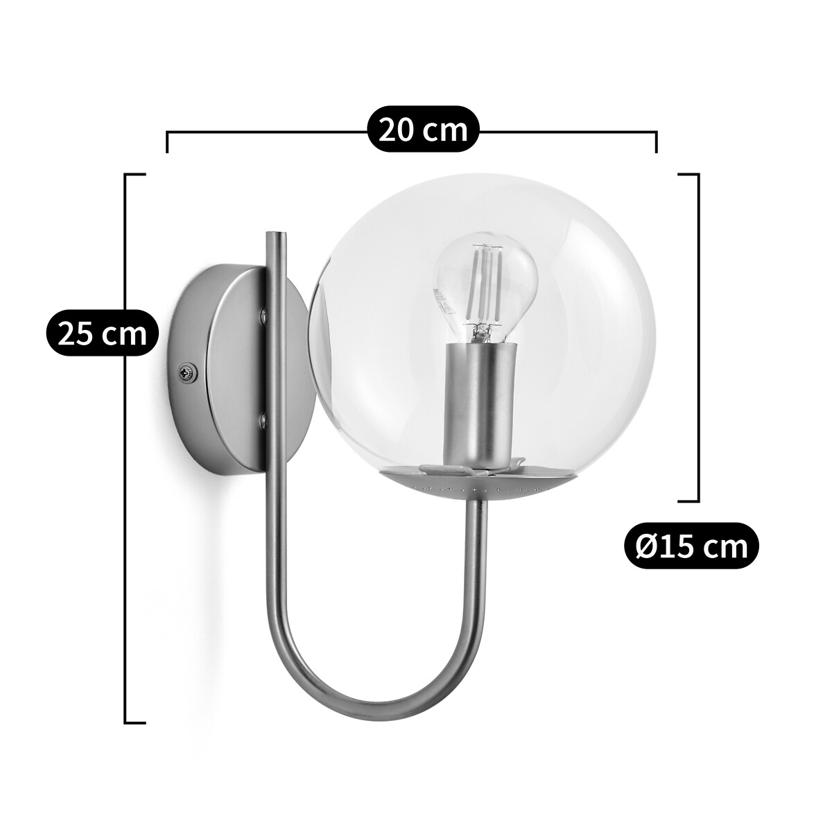 Wandlamp in messing en glas, Moricio messing, LA REDOUTE INTERIEURS