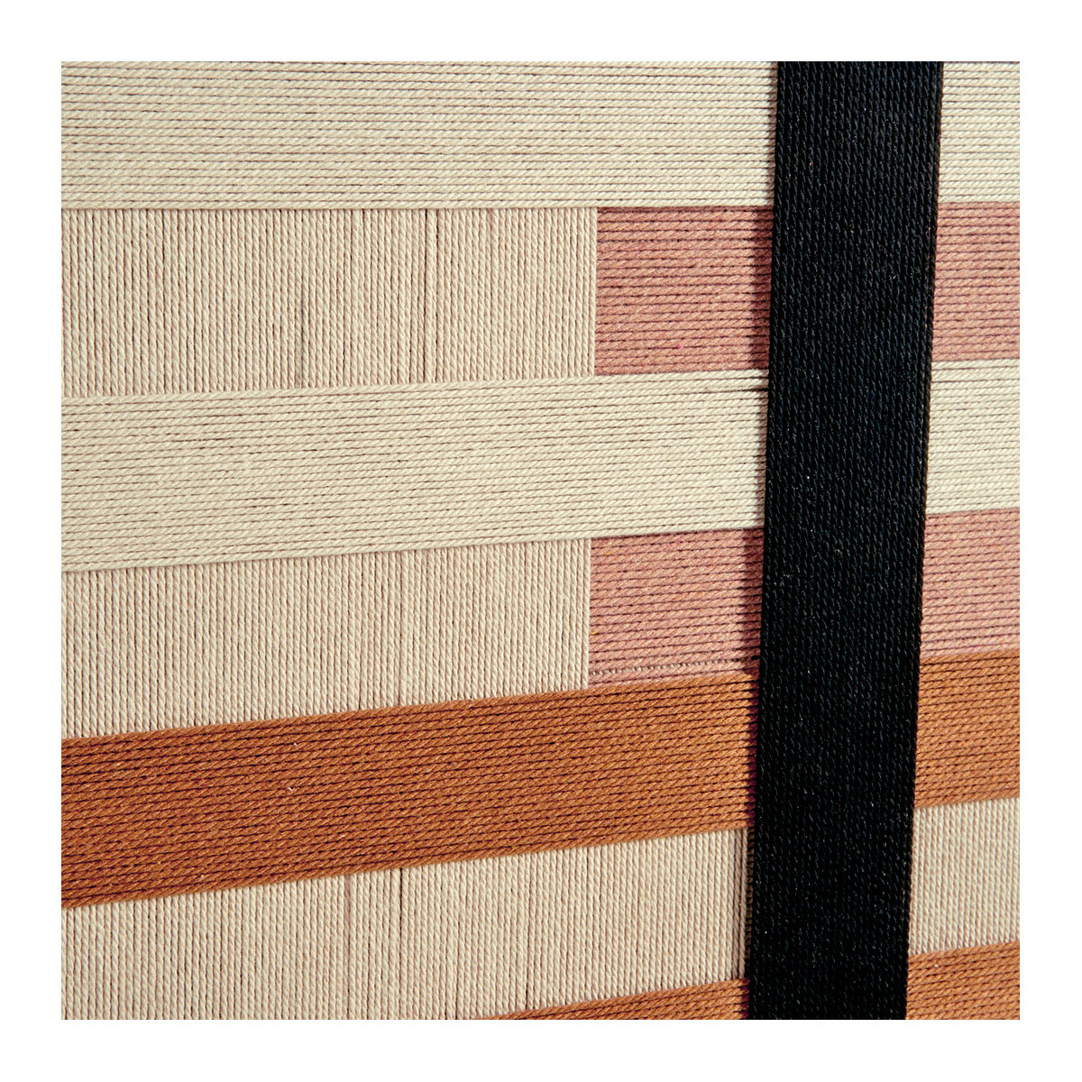Décoration murale QUADRA corde de coton multicolore, BLANC D’IVOIRE