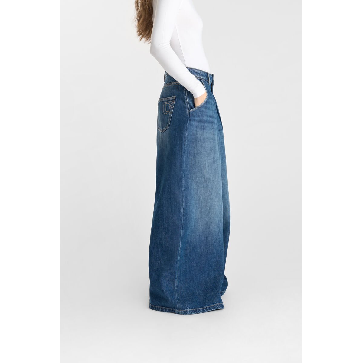 Jeans loose, large LOUVY, longueur 34 blue, LE TEMPS DES CERISES