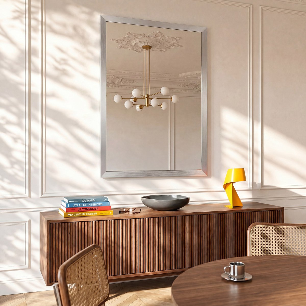 Miroir rectangulaire en aluminium ELYO argenté, HABITAT
