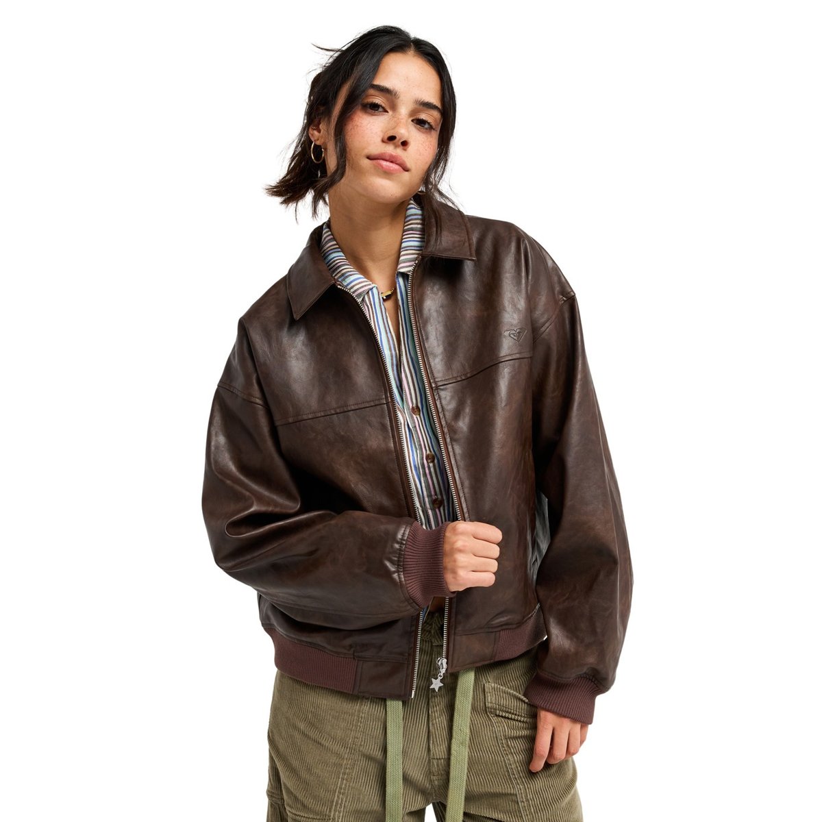Veste style motard NEON DRIFT. marron chestnut, ROXY