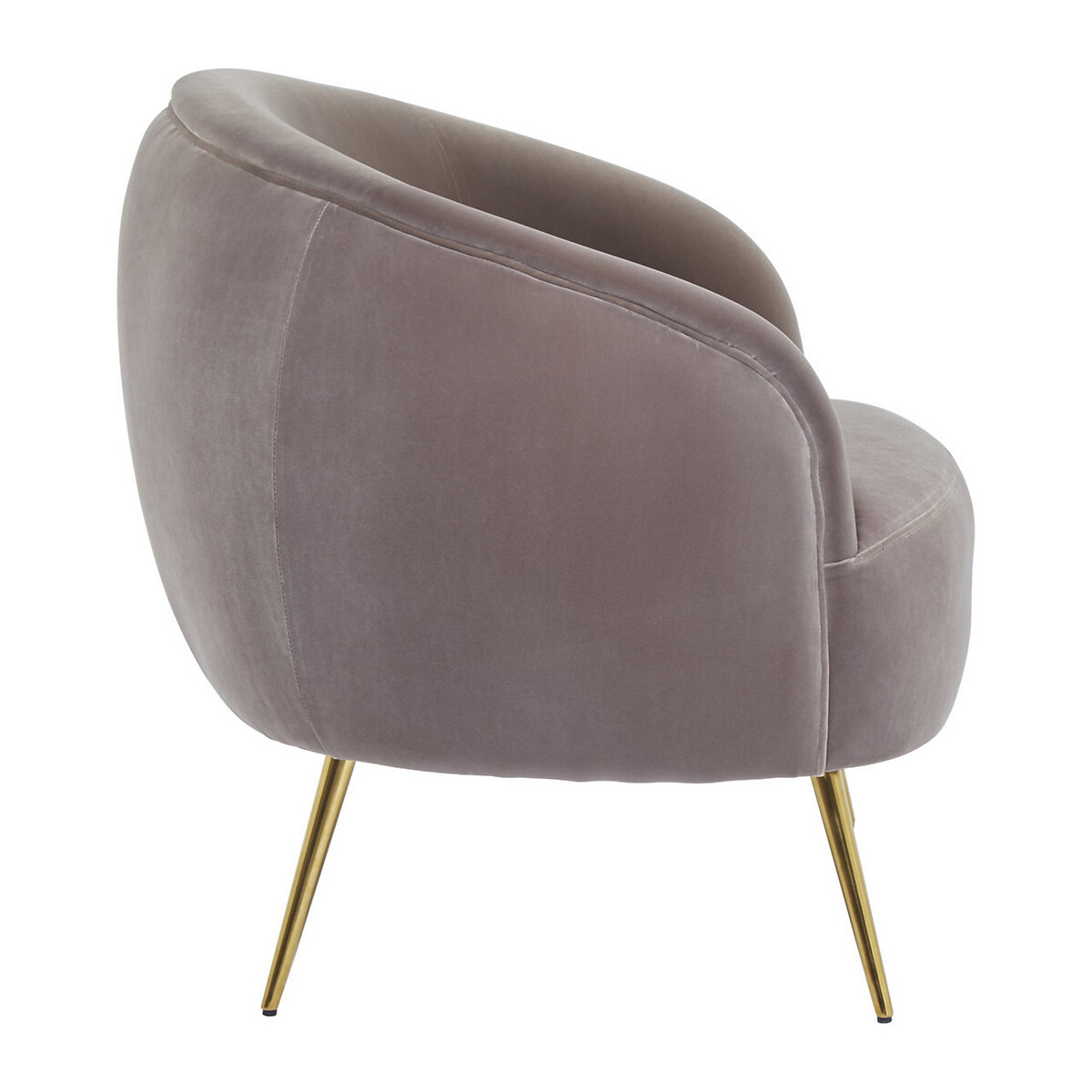 Mink Velvet Manhattan Armchair with Stainless Steel Legs brown, SO'HOME