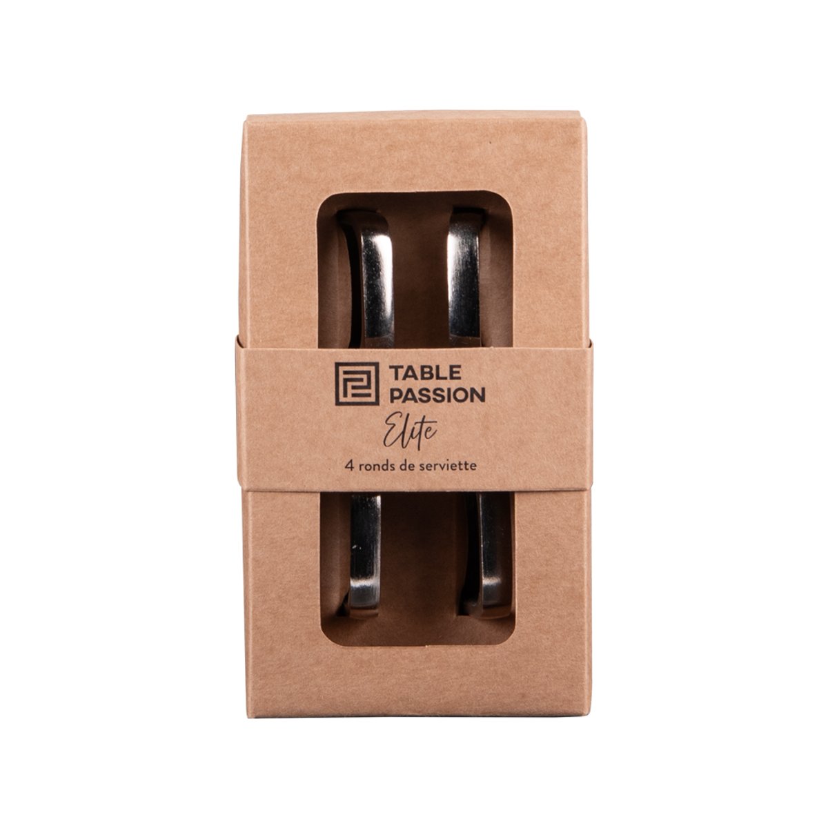 Coffret 4 ronds de serviette Elite or / doré, TABLE PASSION