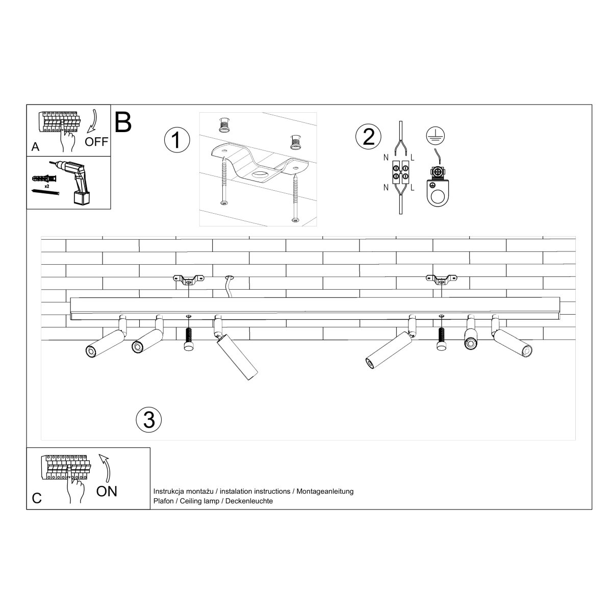 Plafonnier Aluminium Blanc G9 6 Eyetech blanc, EDEN