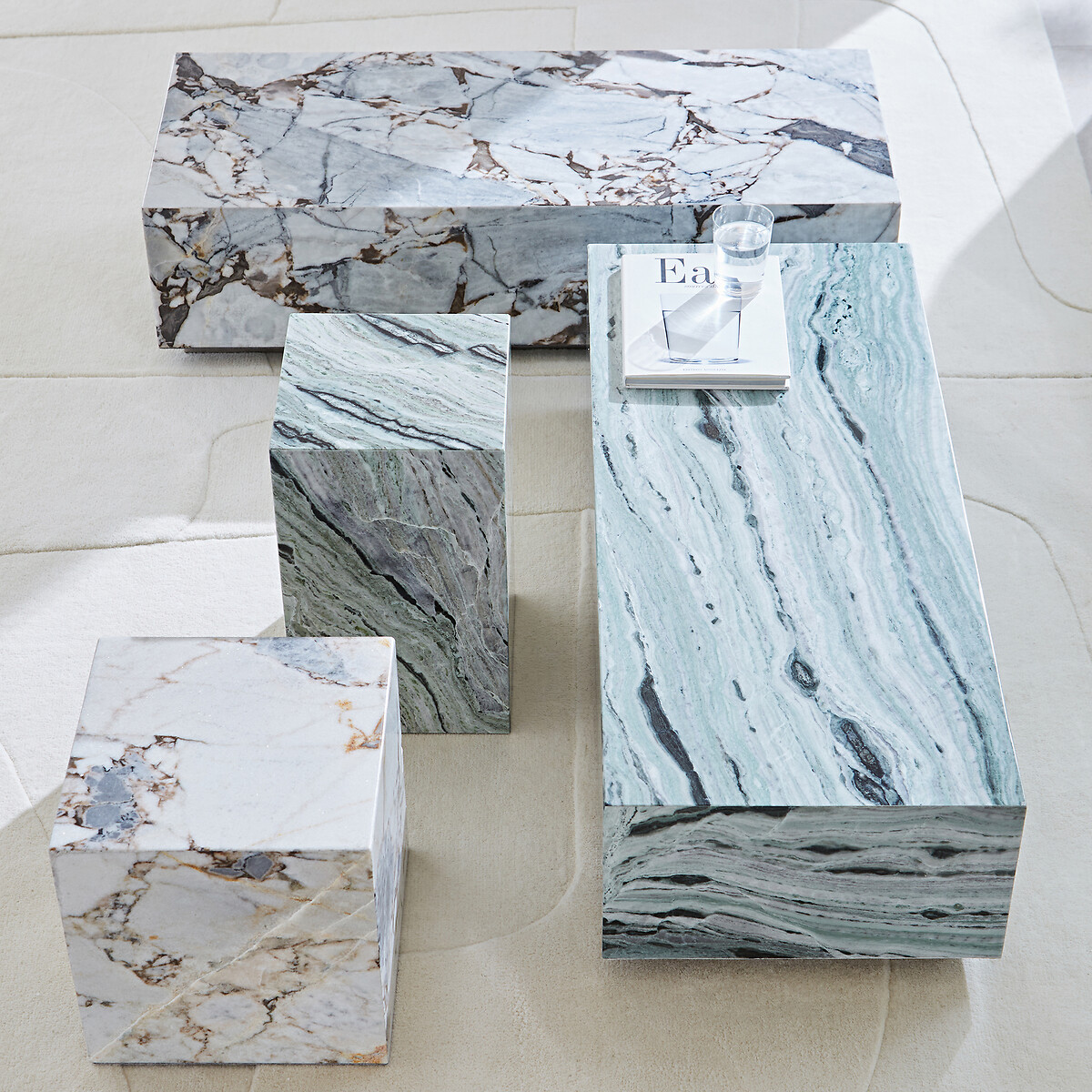 Table basse cube en marbre, Alcana marbre, AM.PM