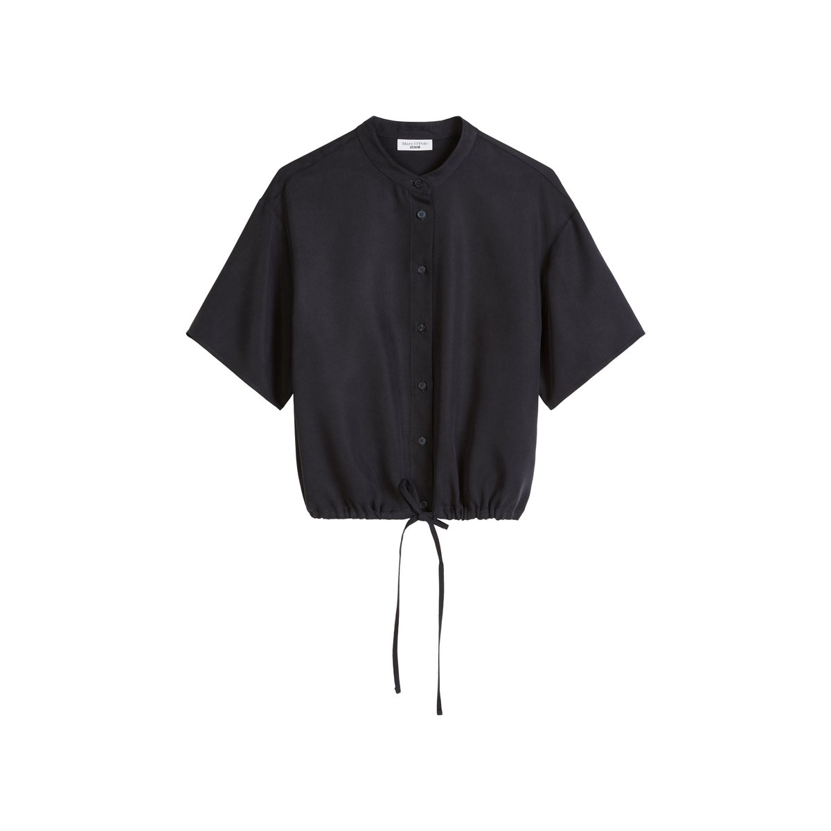 Chemisier à crop relaxed en TENCEL™ Lyocell bleu fooncé, MARC O’POLO DENIM
