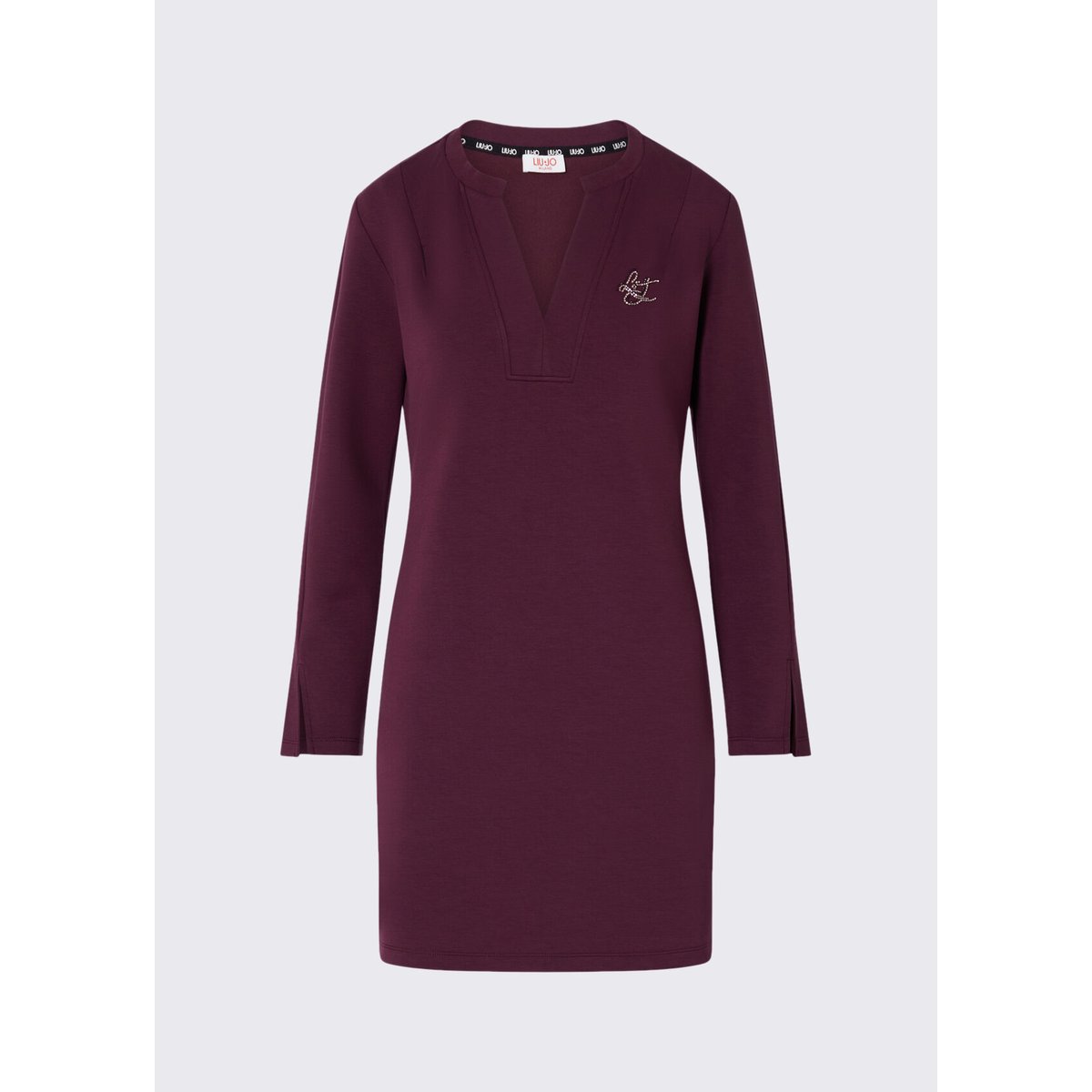 Robe courte en scuba aubergine, LIU JO