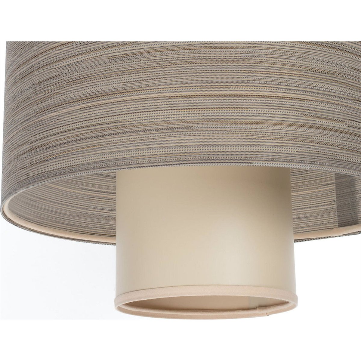 Suspension ronde en jute et lin TWIN LIGHT beige naturel et bois clair, BPS KONCEPT