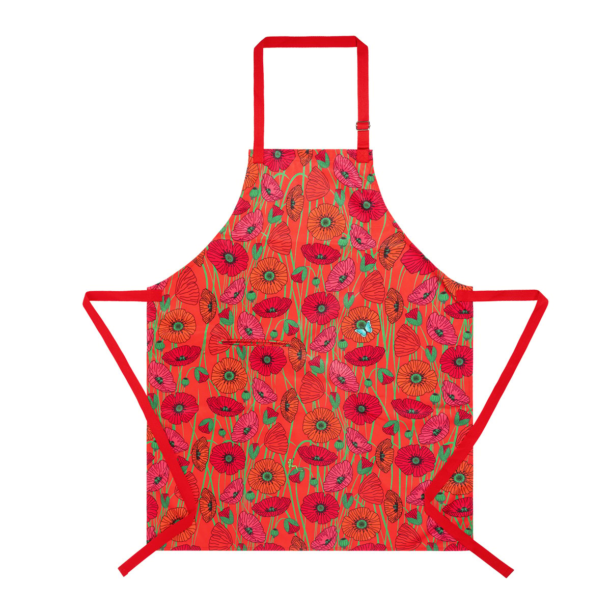 Tablier avec poche  Maestro 2 coquelicots, PYLONES