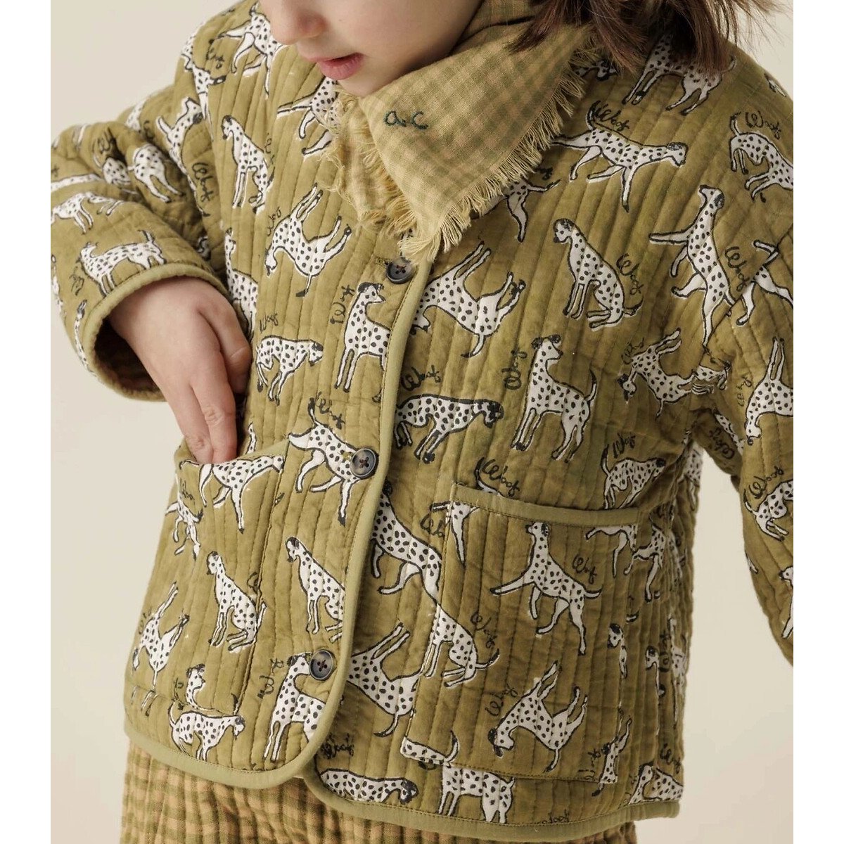 Foulard à franges, FAYARA imprimé carreaux, APACHES COLLECTIONS