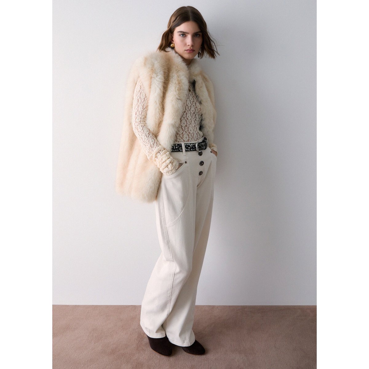 Pantalon baggy taille basse blanc, LIU JO