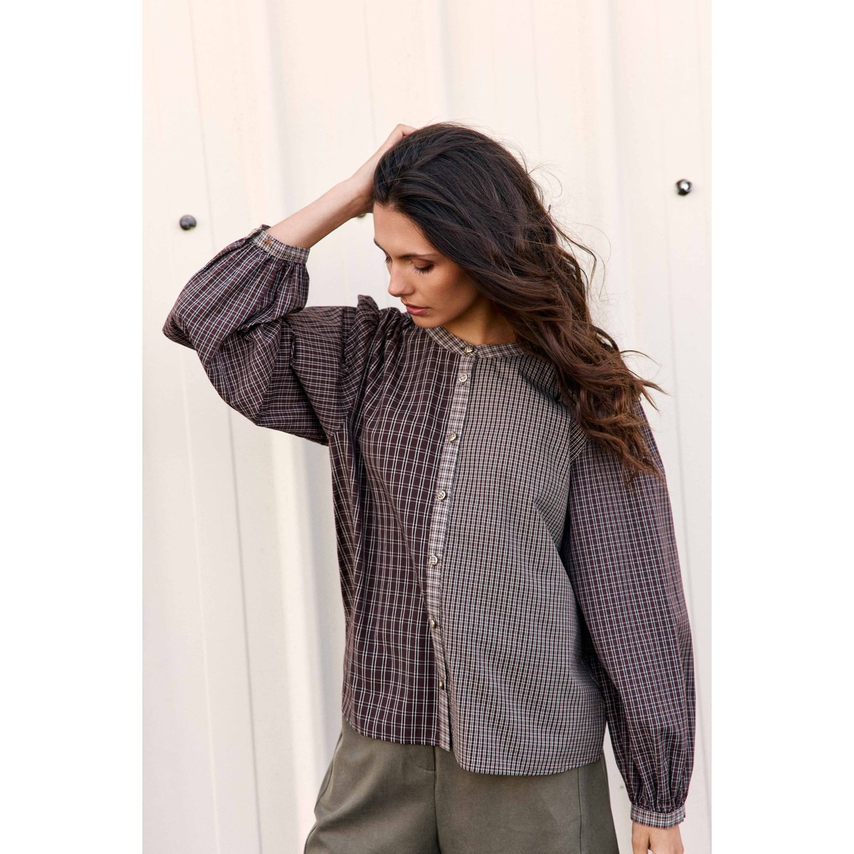 BLOUSE imprimé à carreaux BEXIA 16-marron, LA PETITE ETOILE