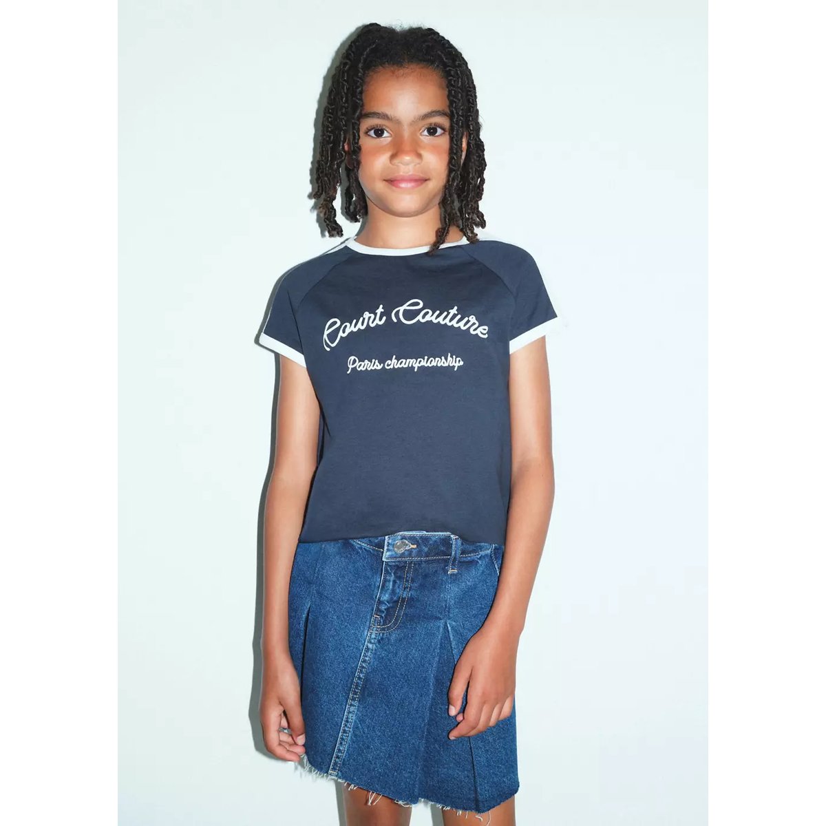 T-shirt en coton imprimé bleu marine, MANGO KIDS