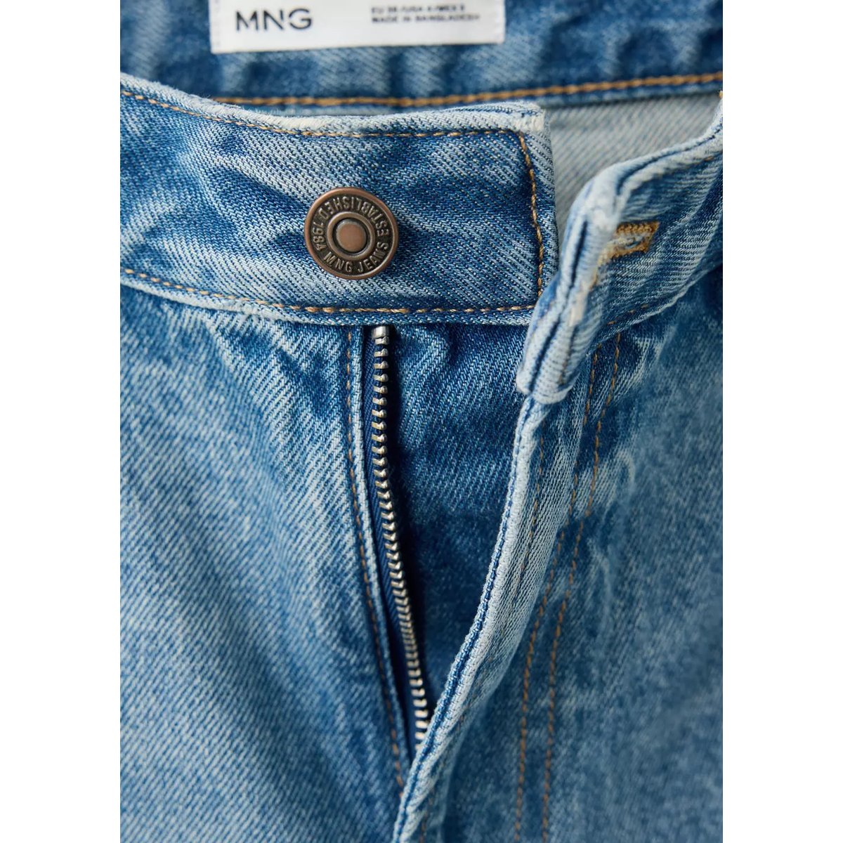 Jean Miami droit taille normale bleu moyen, MANGO