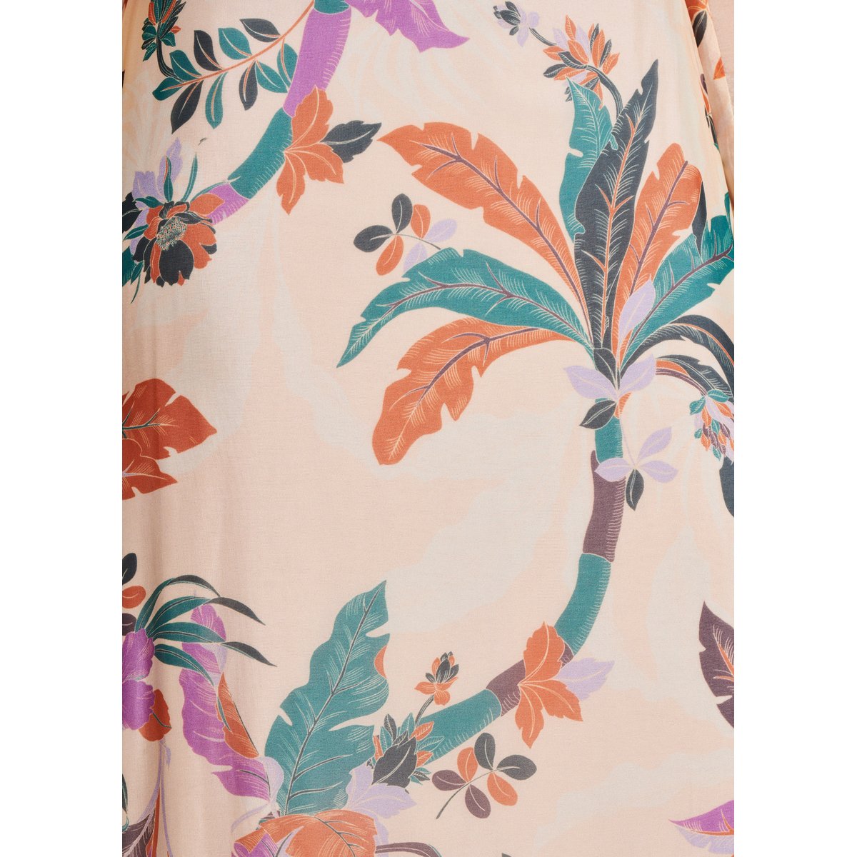 Robe longue en voile viscose/soie à imprimé blush, LA FEE MARABOUTEE