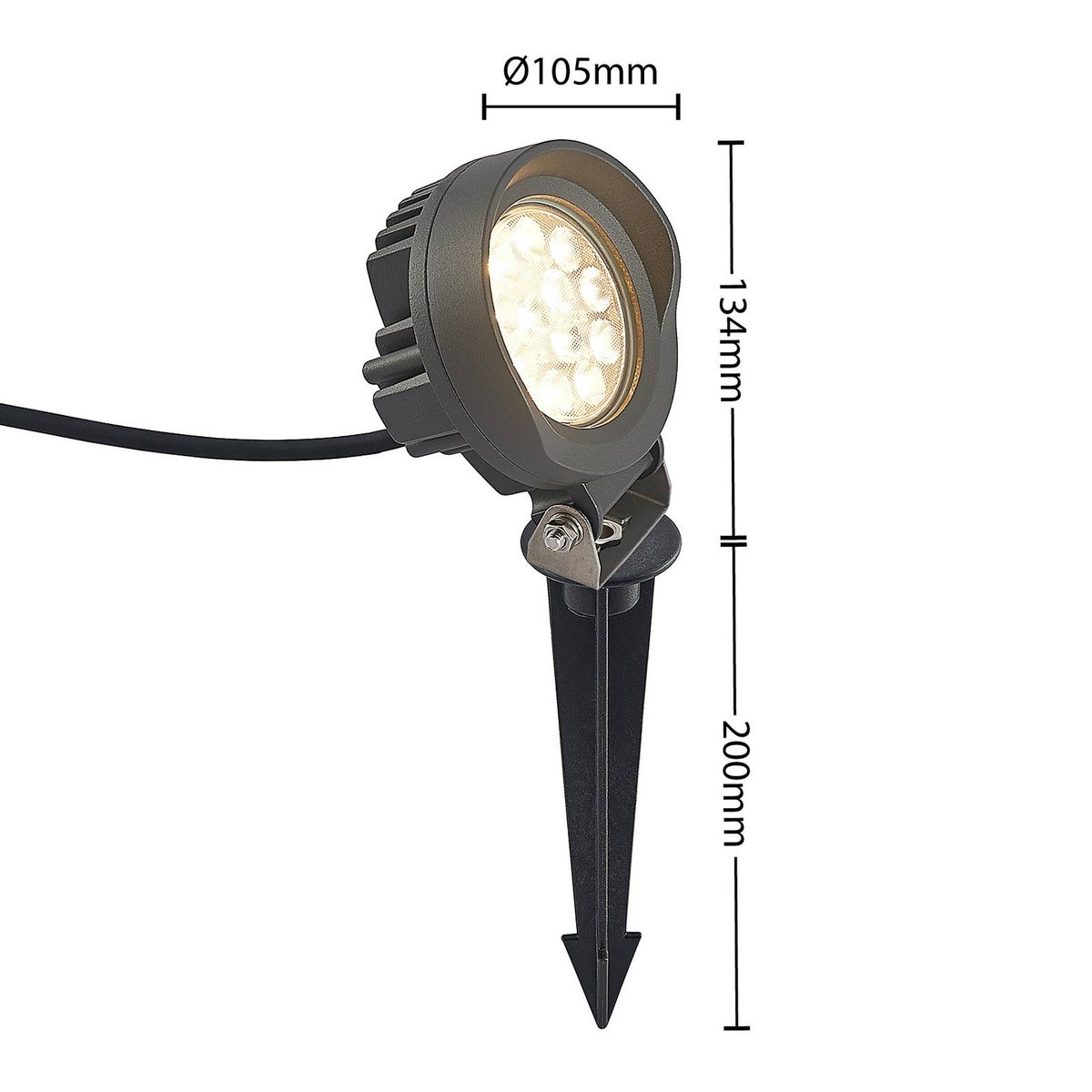 Luminaire extérieur en aluminium moderneLED gris foncé, LINDBY
