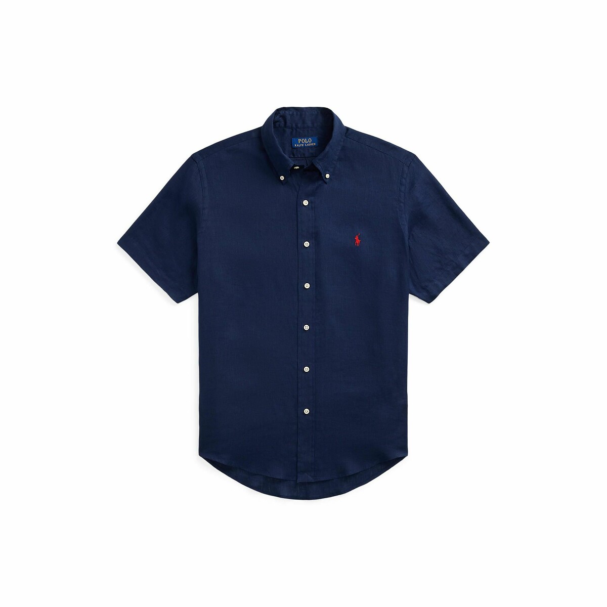 Chemisette en lin bleu marine, POLO RALPH LAUREN