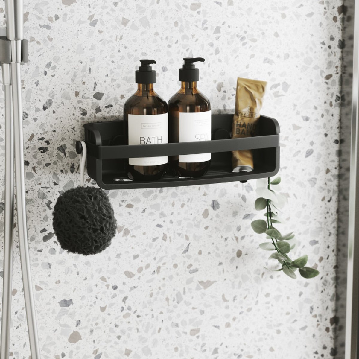 Panier de douche adhésif Flex noir, UMBRA