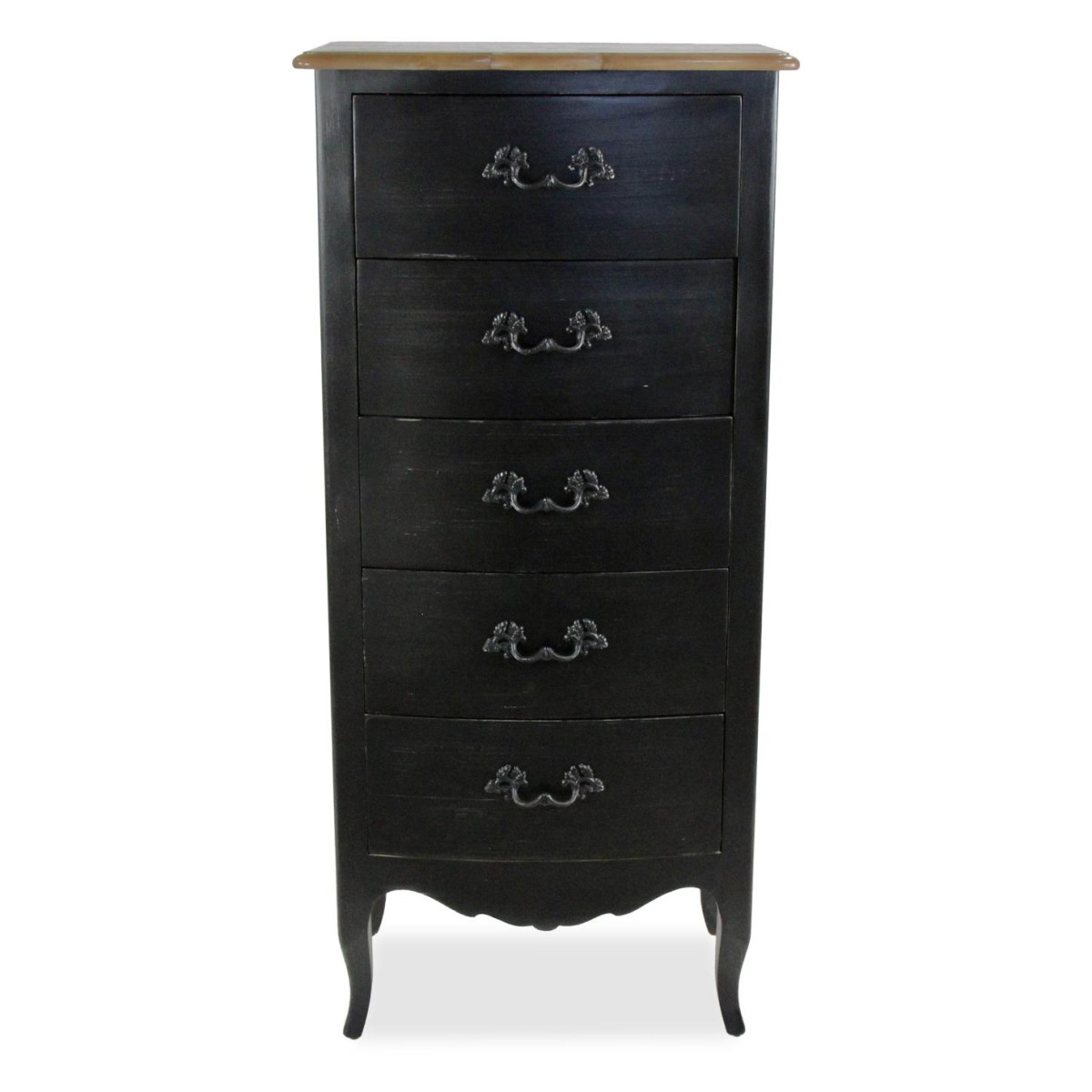 Semainier louis xv 5 tiroirs noir, INTERIOR'S