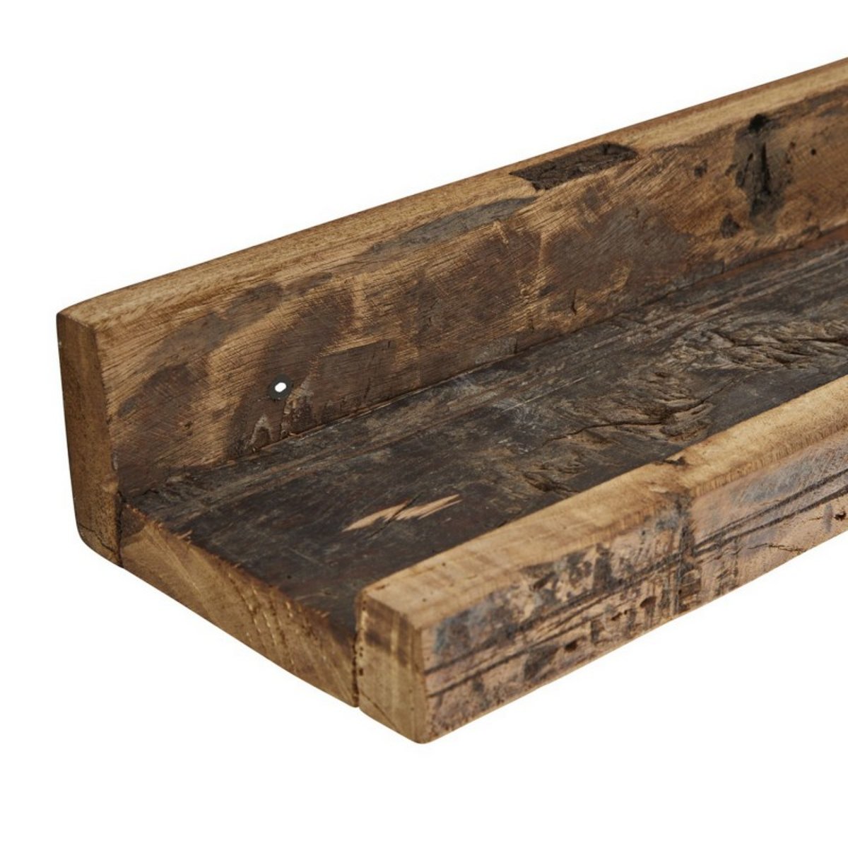 Etagère murale étroite bois recyclé rustique bois foncé, MADAM STOLTZ