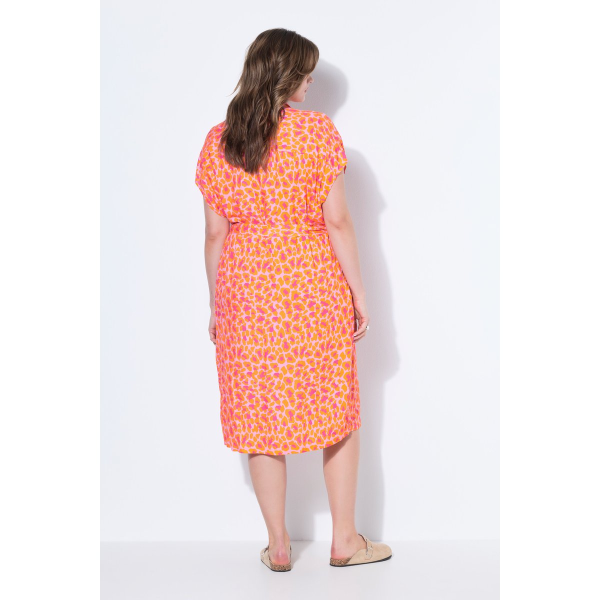 Robe midi oversize, imprimé léopard orange, STUDIO UNTOLD