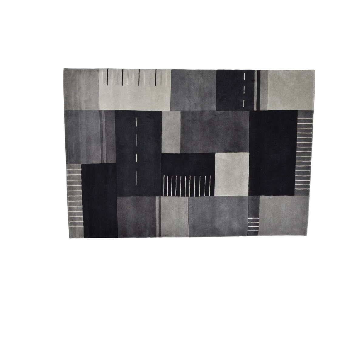 Tapis en laine vierge noué à la main gris, THEKO