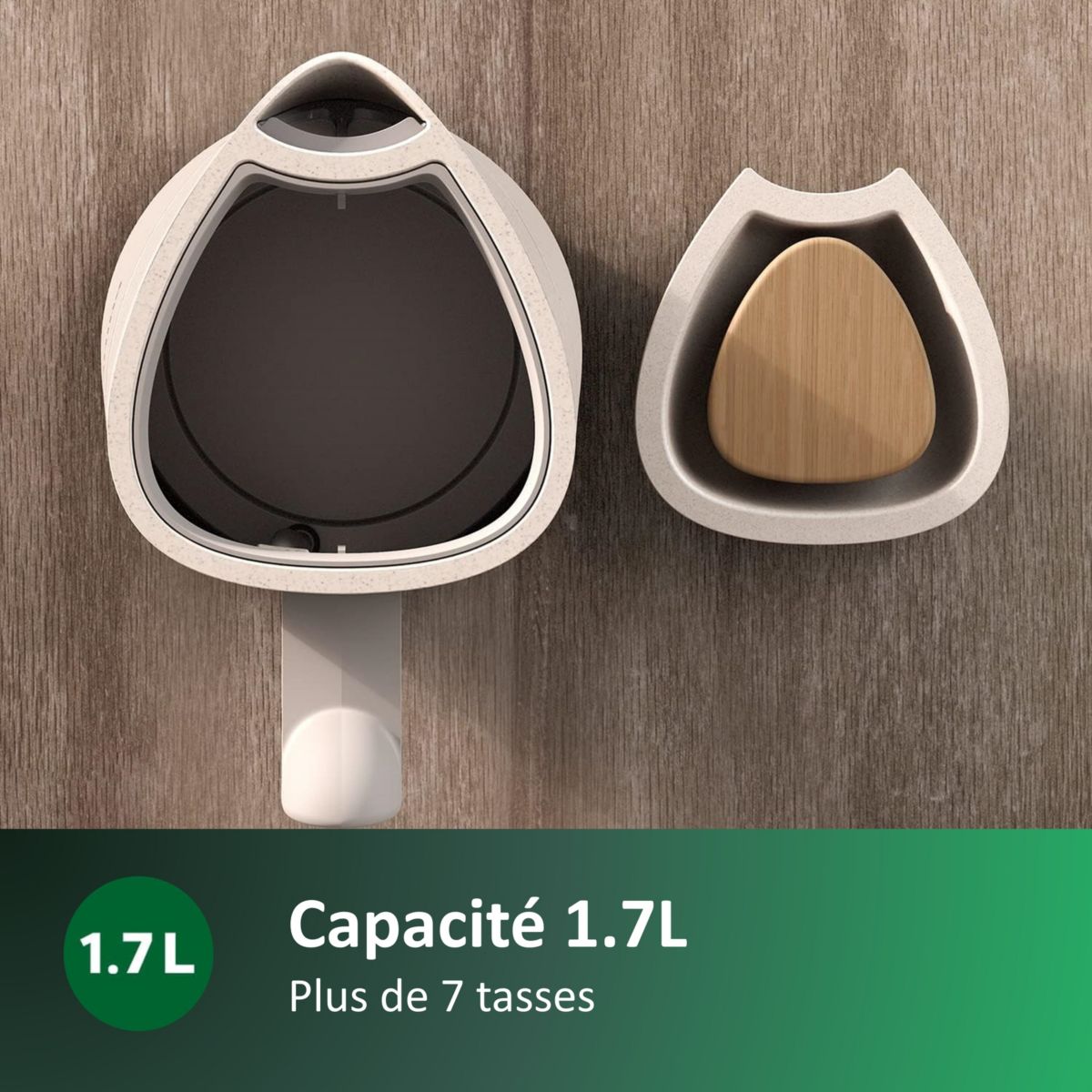 Bouilloire HD9365/10 électrique crème Conscious 1.7L, 2200W couleur unique, PHILIPS