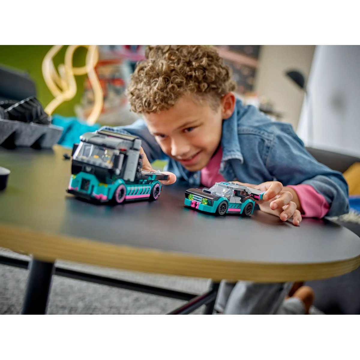 LEGO City - Voiture de course et camion de transport - Set 60406 pour enfants multicolore, LEGO