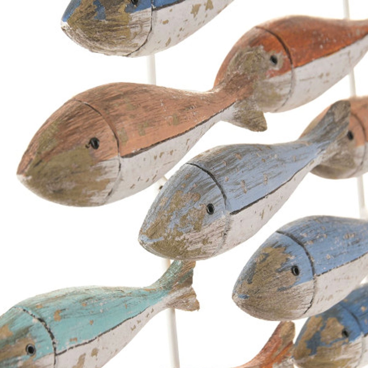 Décoration murale banc de poissons multicolores en bois 78x4.5x22cm multicolore, WADIGA