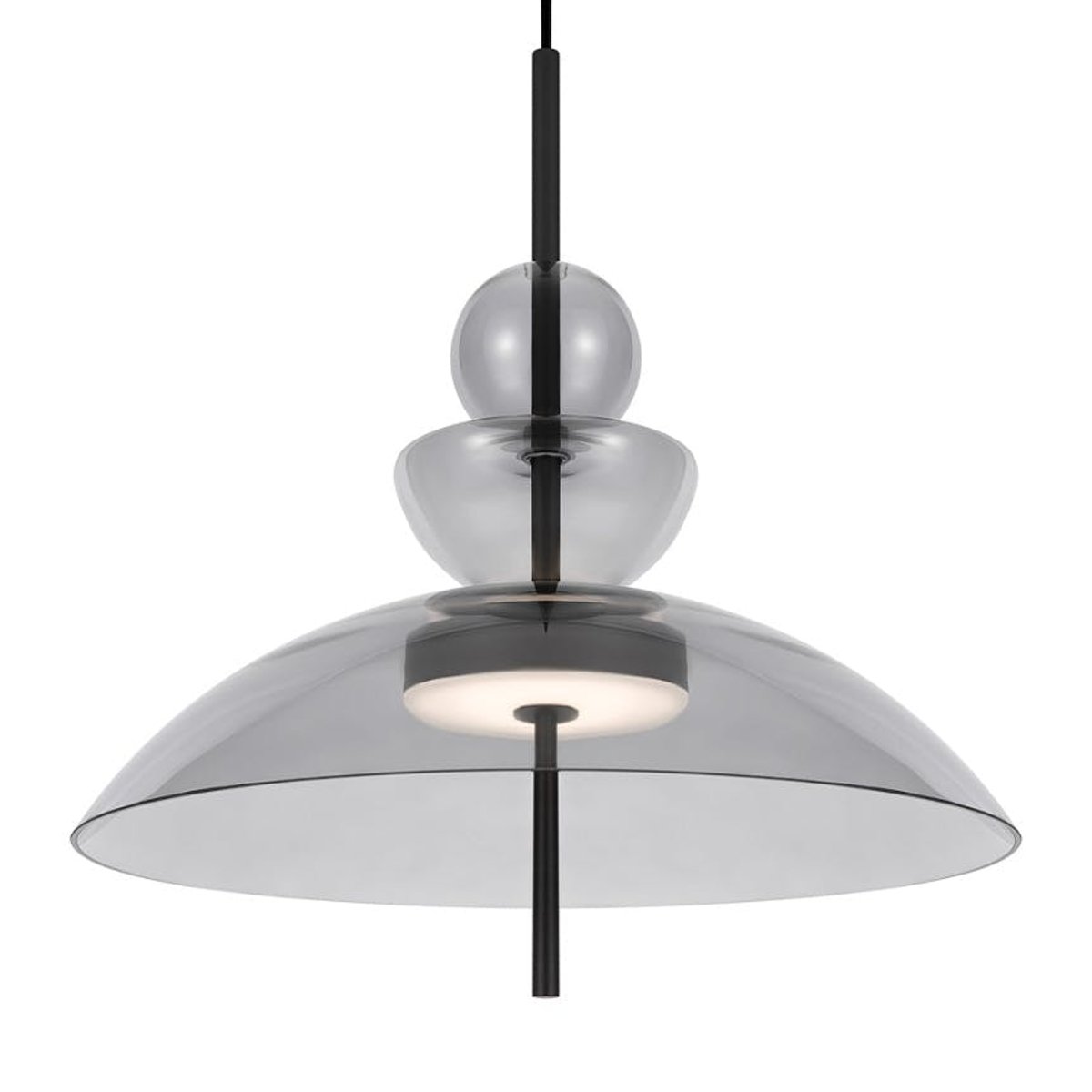 Suspension design en verre forme dôme NORA fumé, PIER IMPORT