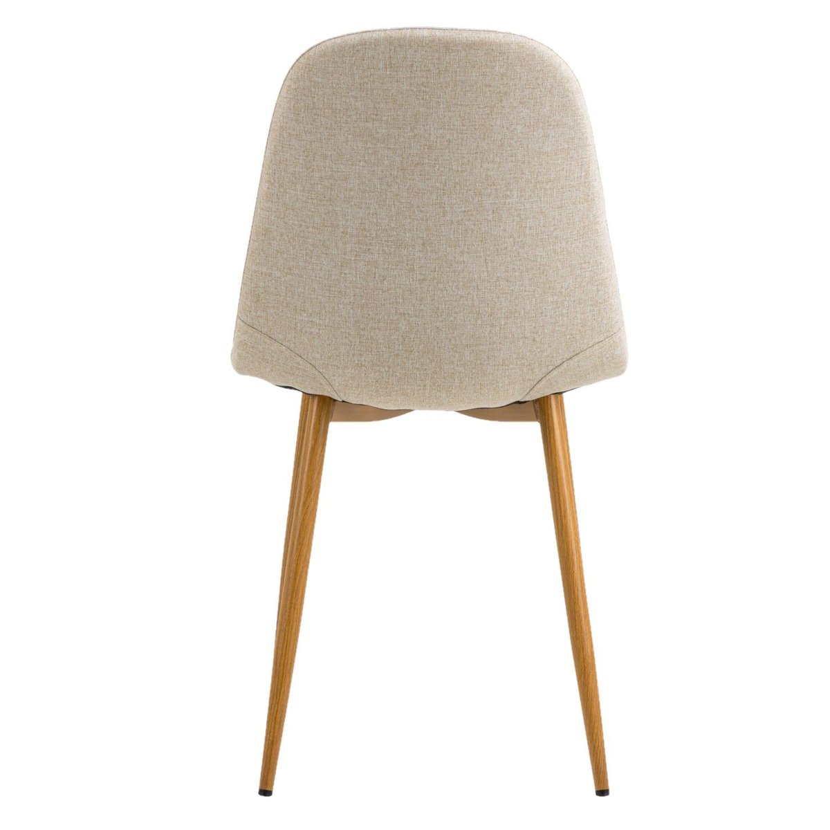Lot de 4 chaises de salle à manger en tissu avec pieds en acier CLELIA beige, TOILINUX