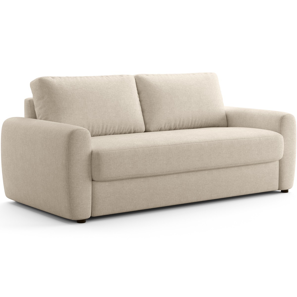 Canapé droit convertible 3 places en tissu chenille - ouverture express - SALVIA beige, HOMIFAB