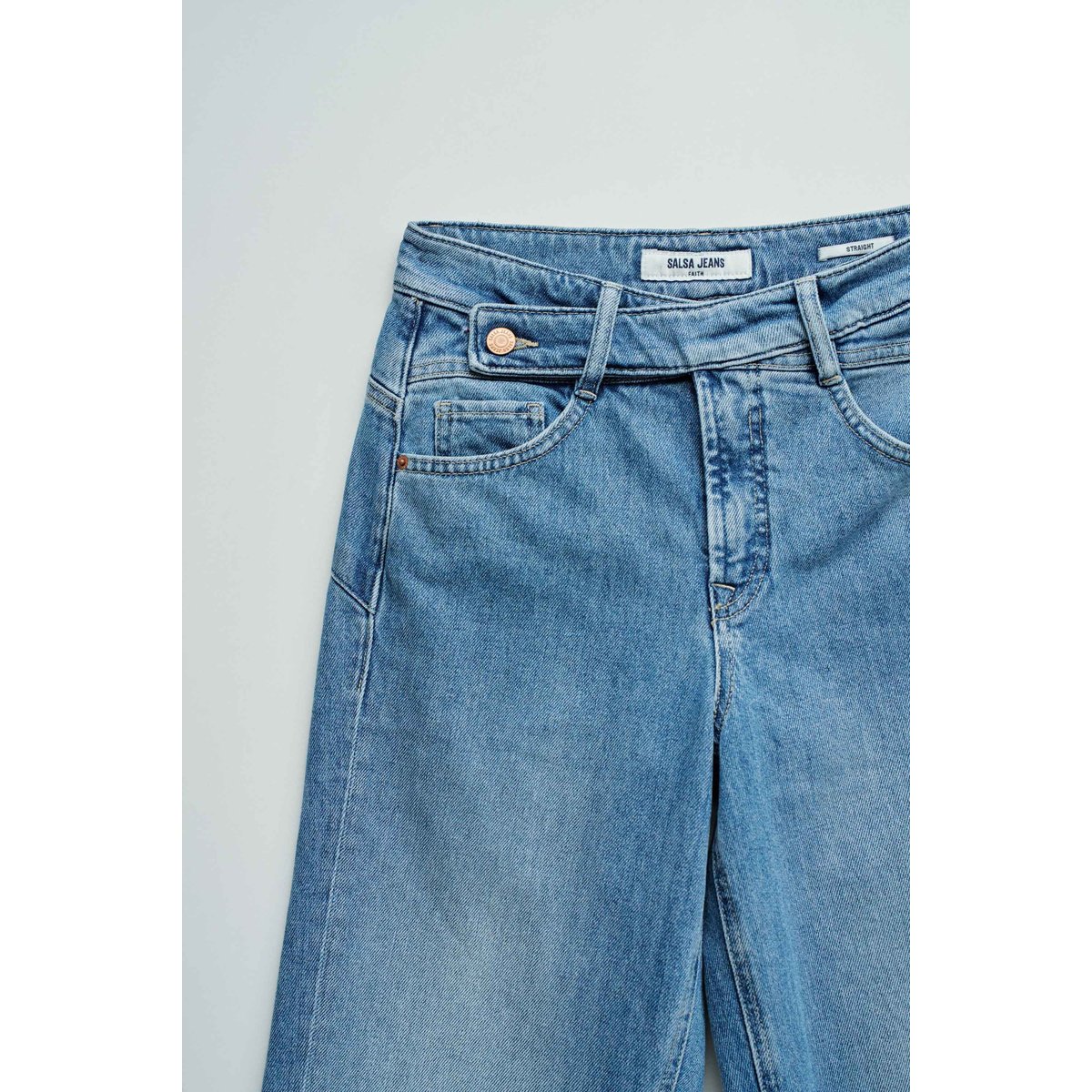 JEAN FAITH PUSH IN STRAIGHT bleu vintage, SALSA JEANS