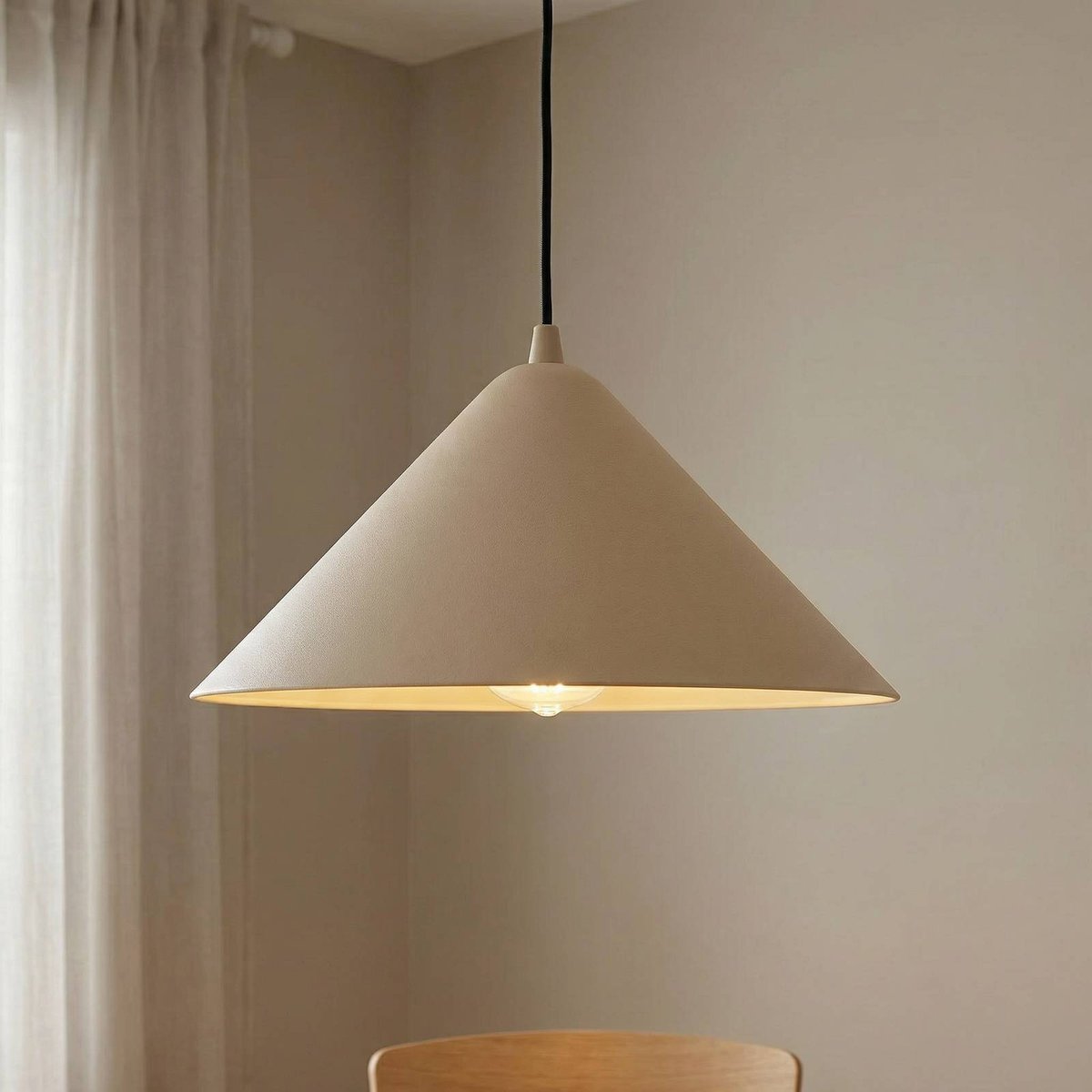 Suspension en métal moderne, Clarine beige, LINDBY