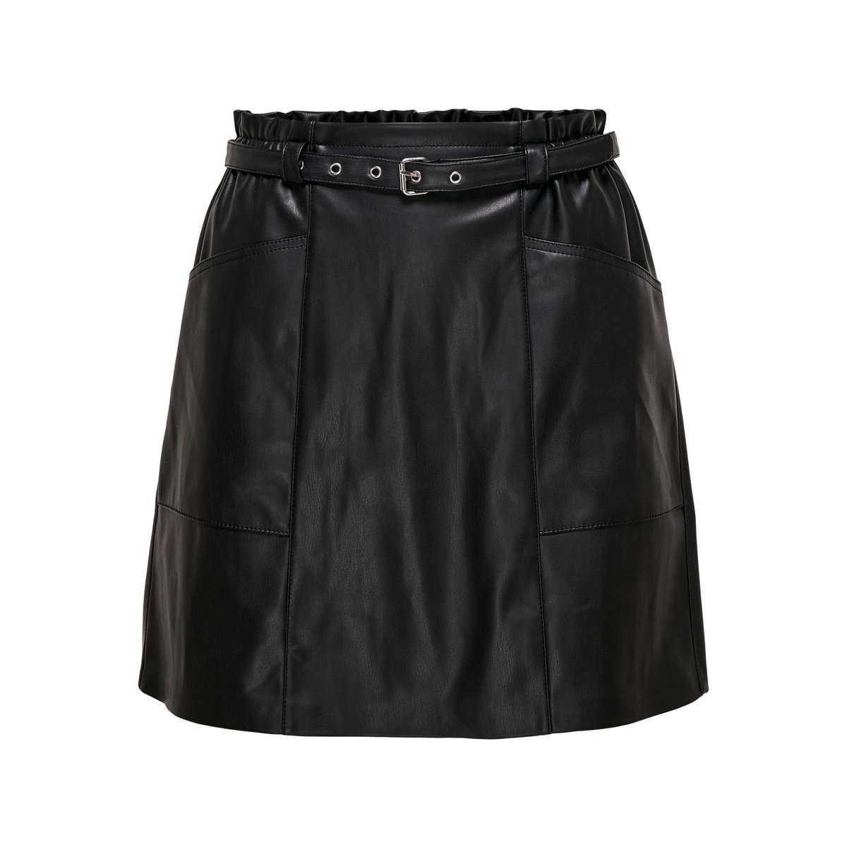 Jupe en simili, taille haute noir, ONLY