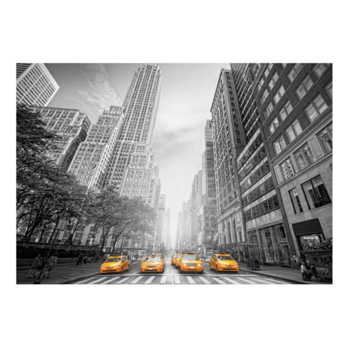 Papier peint intissé panoramique Ville et Architecture New York - yellow taxis noir, EDEN