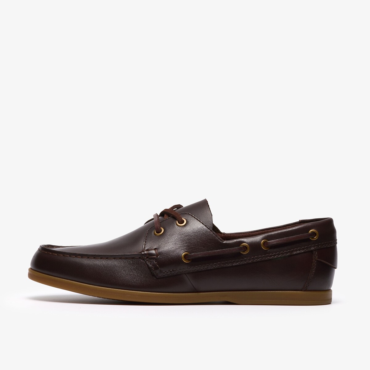 Mocassins bateau en cuir Charmouth marron, CLARKS
