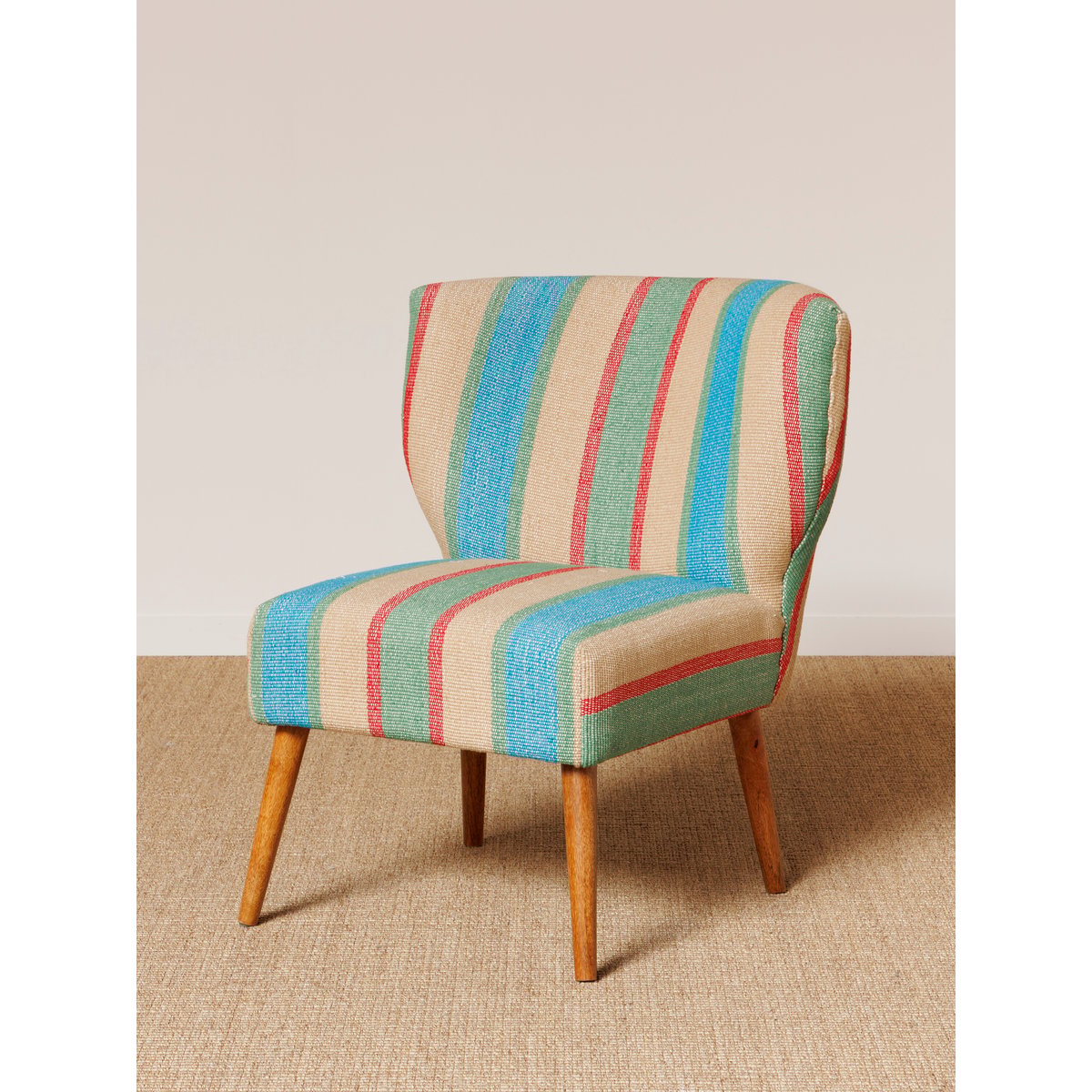 Fauteuil en coton Miro bleu, CHEHOMA