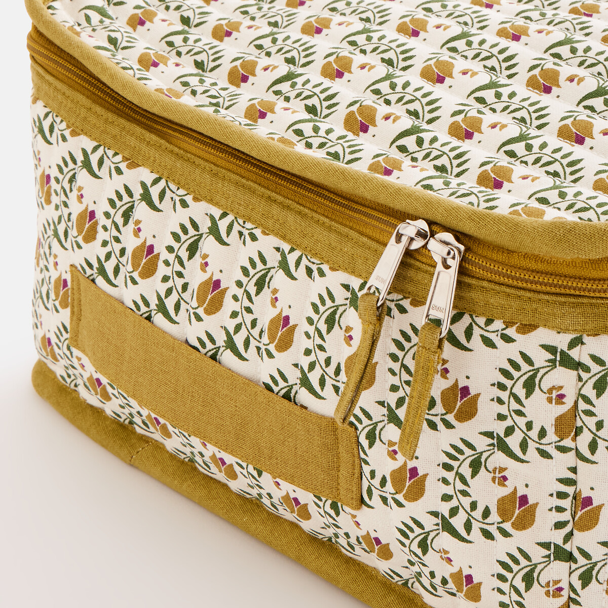 Housse de rangement matelassée, hauteur 17,5 cm, en coton, SIVALI imprimé fond écru, LA REDOUTE INTERIEURS