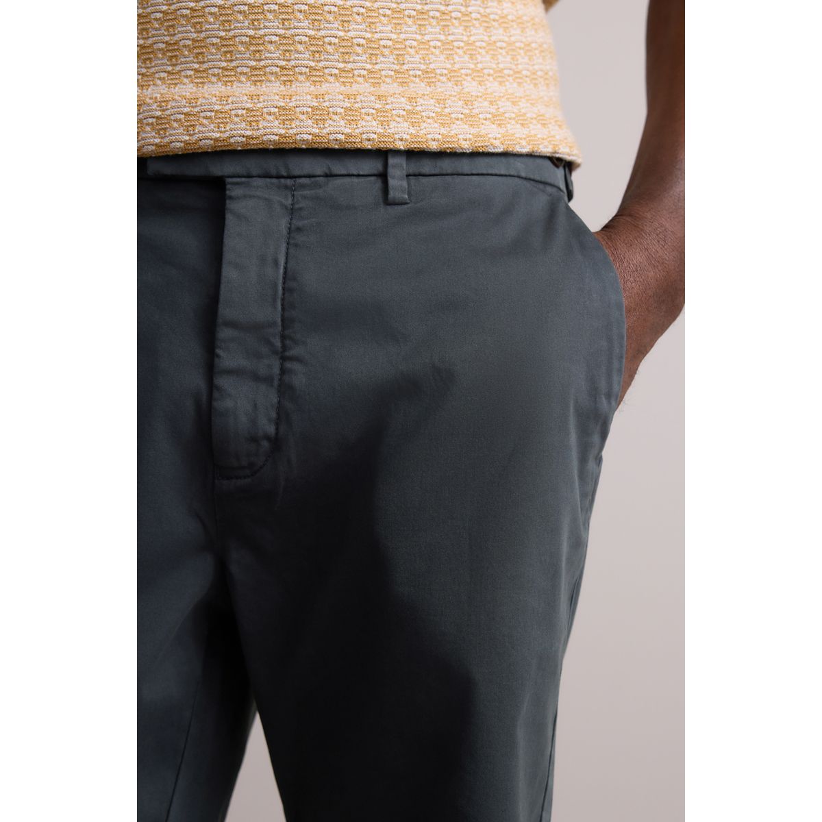 Short chino en satin premium vintage bleu, NEXT
