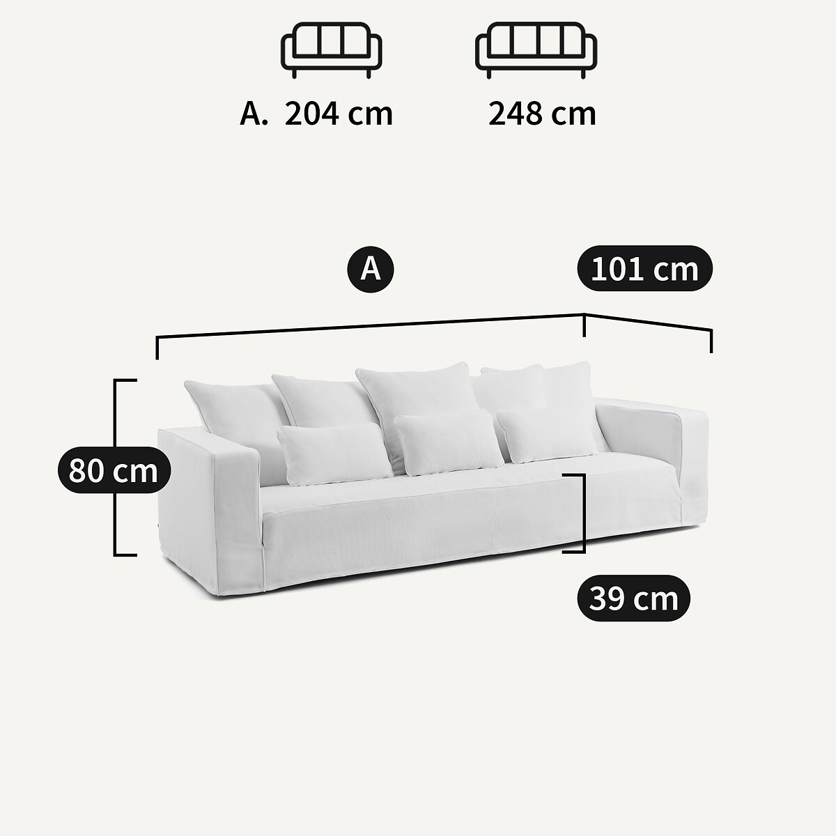 Gartensofa Palata, Natté, abziehbar weiss, AM.PM
