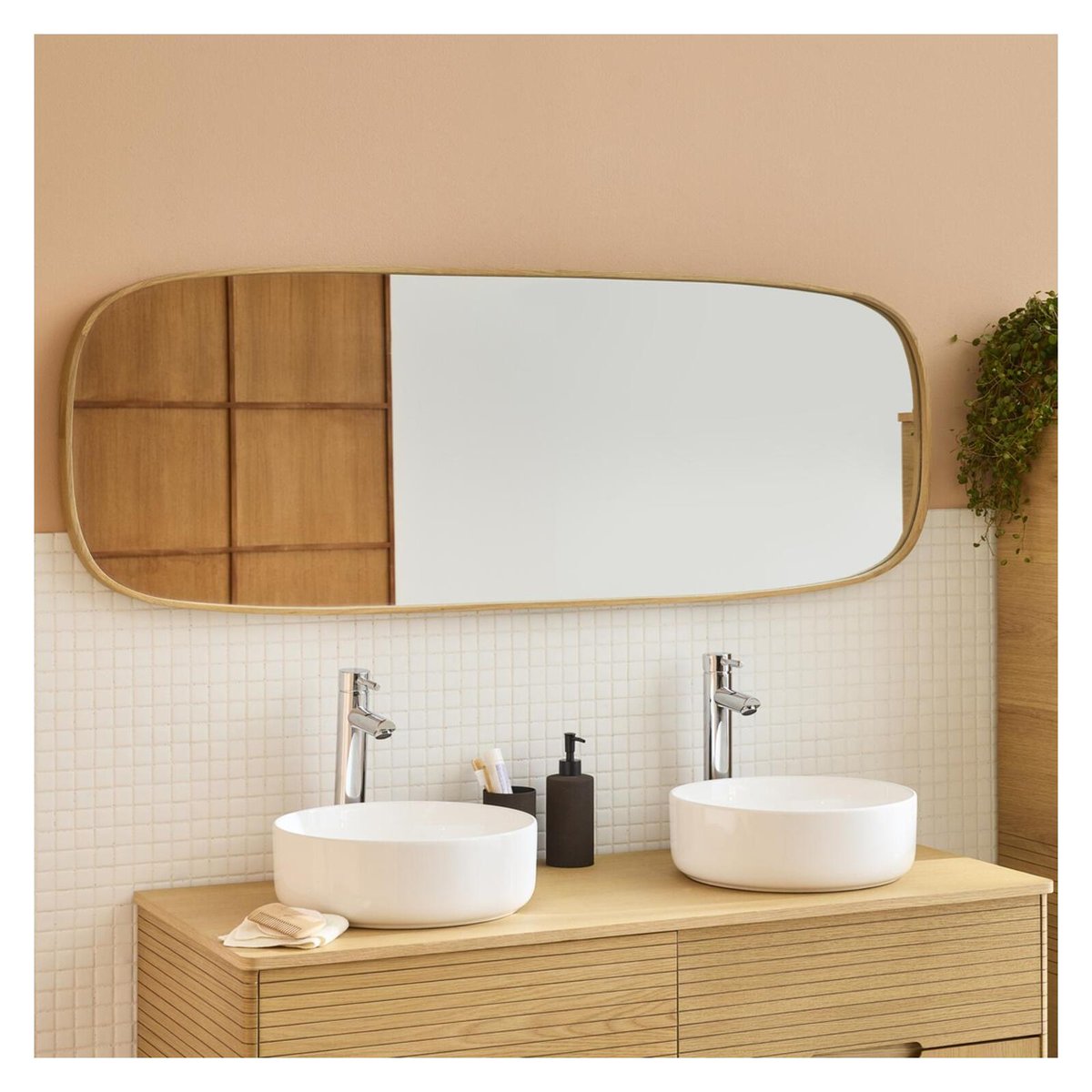 Miroir rectangulaire chêne 50x140 FLOKI chêne, MOB IN
