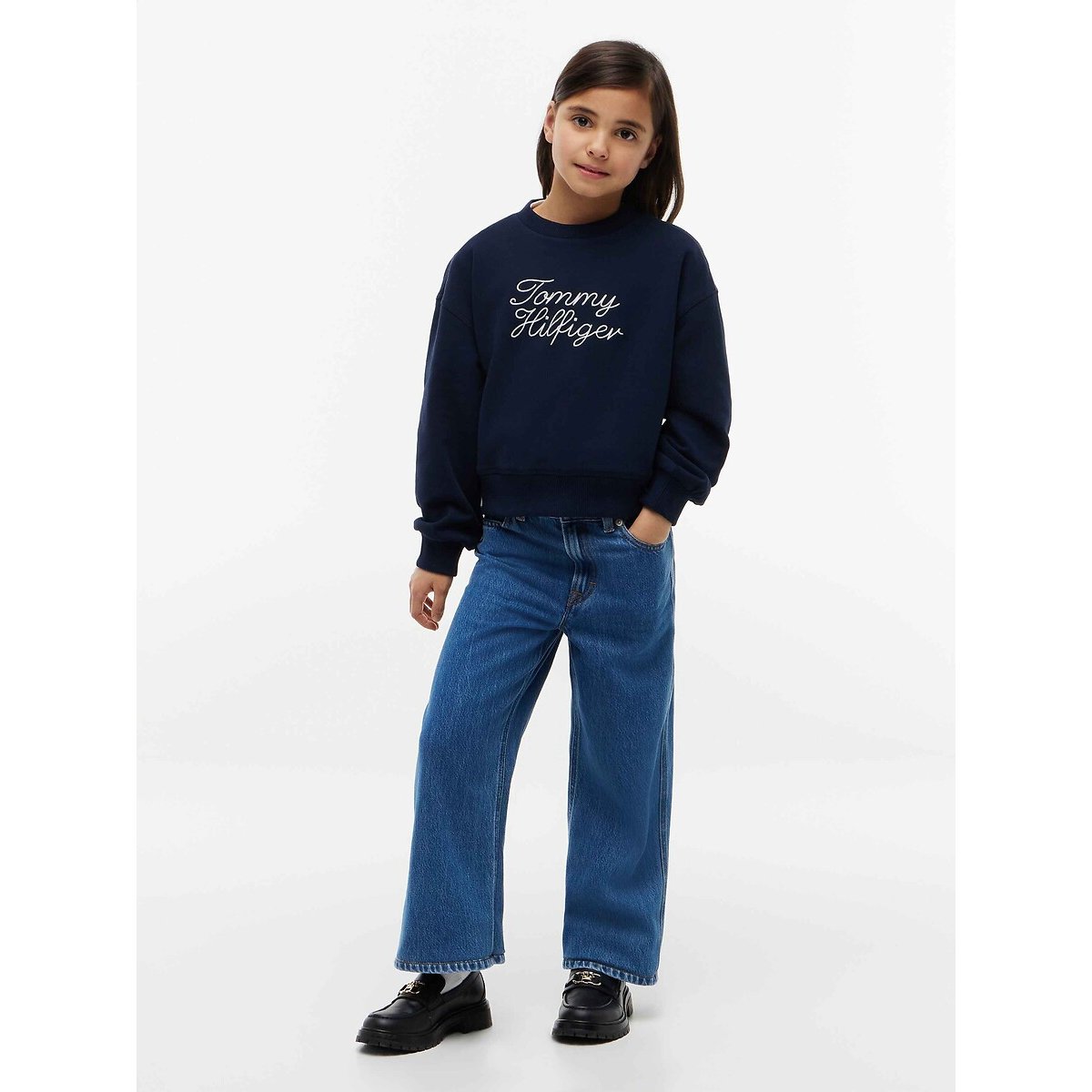 Sudadera con cuello redondo azul marino, TOMMY HILFIGER