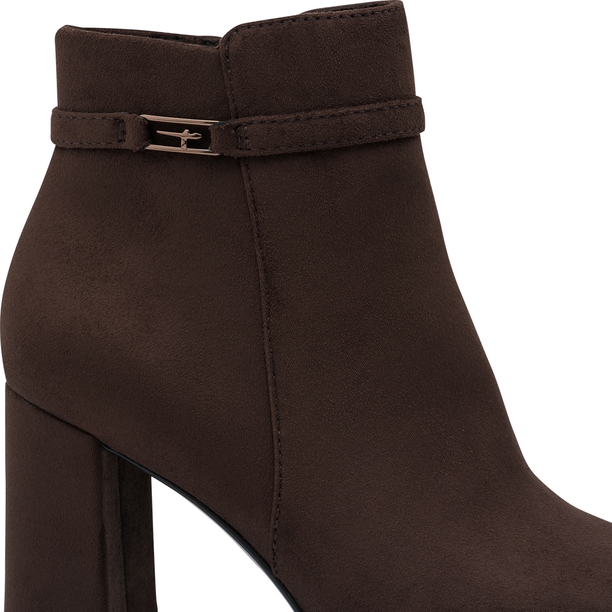 Bottine talon bloc marron mocca, TAMARIS