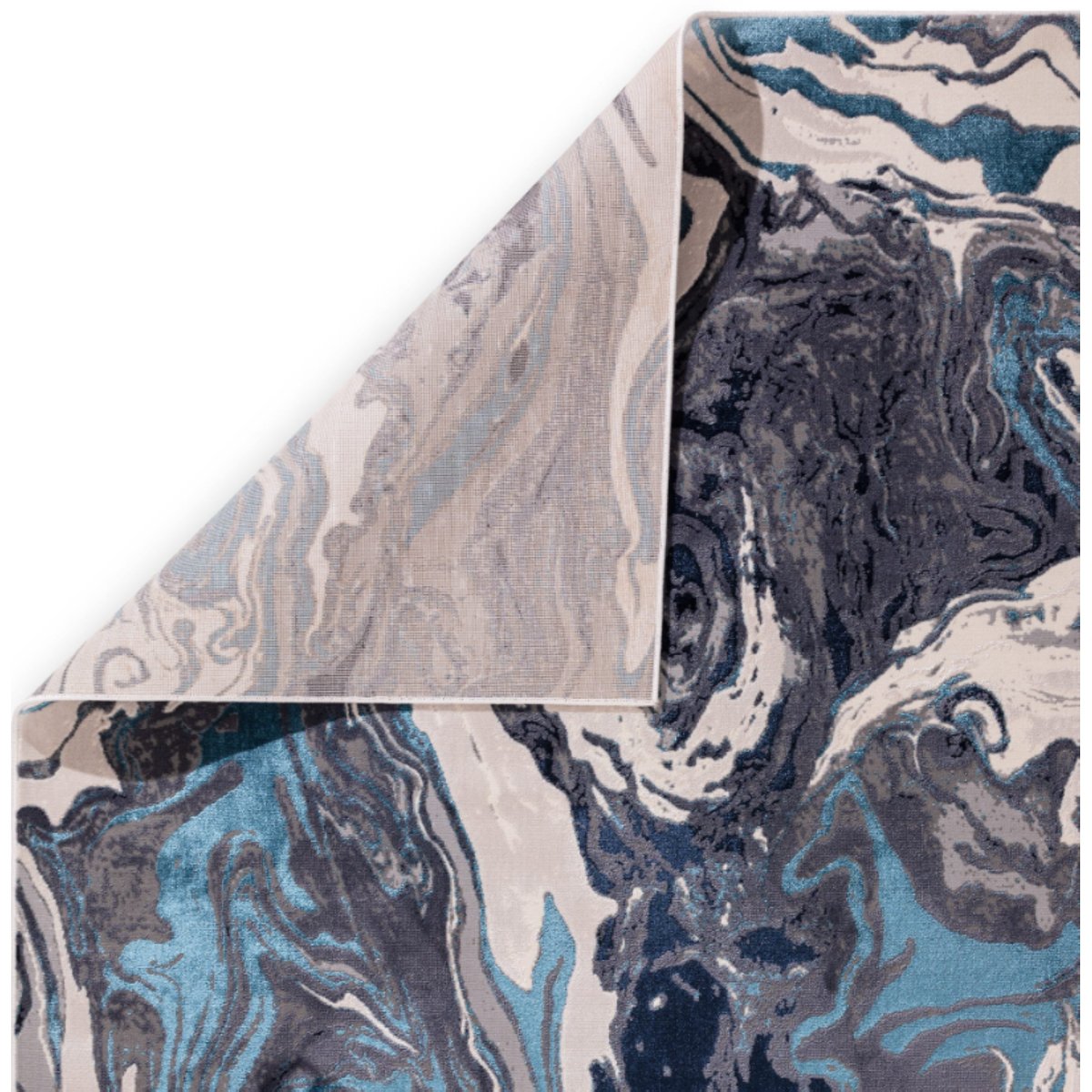 Tapis moderne salon et chambre OCEAN bleu, NOVATREND