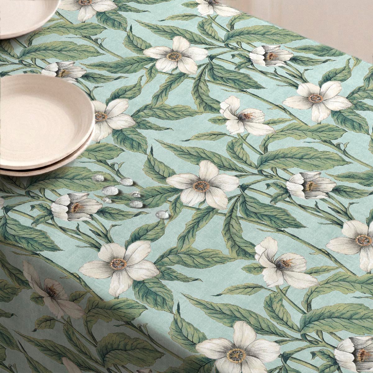 Nappe anti-taches Ithaki - 100% coton - turquoise, NAF NAF HOME